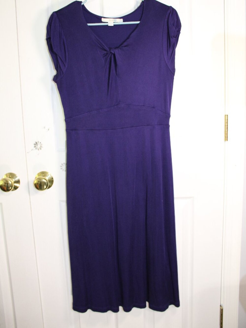 Boden Women's 8L Purple Midi-Length Twisted Front Keyhole Neckline Dress